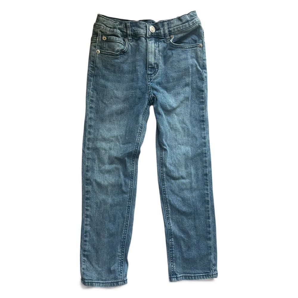 Kith Kids Blue Denim Jeans Size 7 Classic Straight Everyday Streetwear Casual